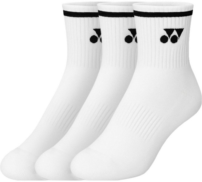 요넥스 여성용 장목 스포츠 양말, 블랙, 3개