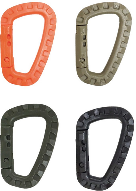 DIBOTE 迪伯特 戰術D型扣環登山扣 W3004-1, 顏色隨機, 4個