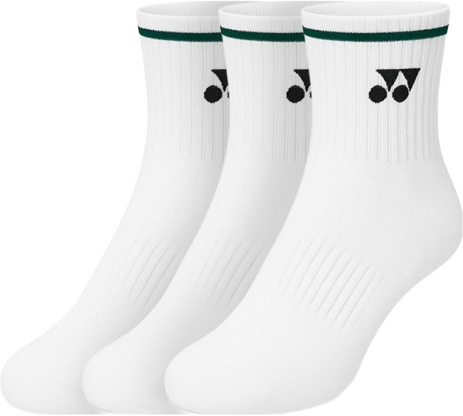 요넥스 여성용 장목 스포츠 양말, 그린, 3개