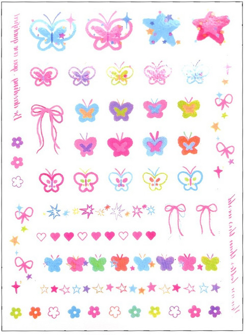 젤루나 미니 고양이 곰돌이 강아지 나비 컬러 일러스트 헤나 타투 스티커 T-264, 1개, C타입