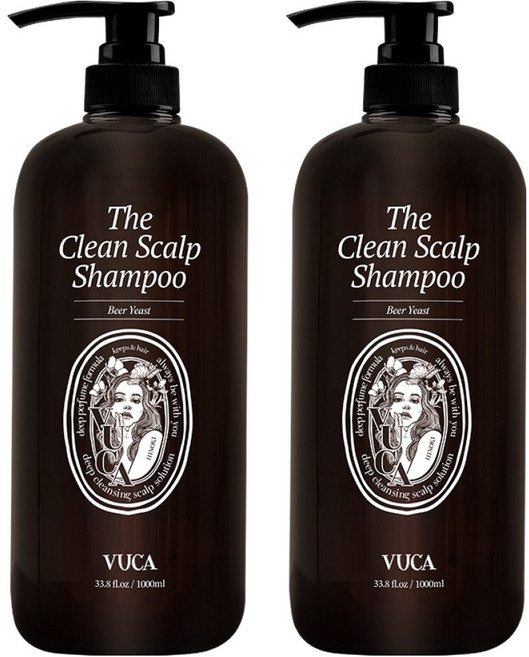 뷰카 더 클린 스칼프 약산성 맥주효모 샴푸 히노키향, 1L, 2개
