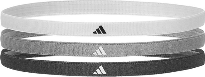 아디다스 스포츠 헤어밴드 3종 세트, 화이트, 그레이, 블랙, 1세트