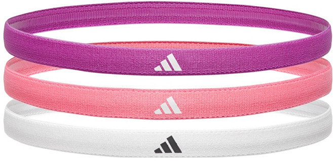 아디다스피트니스 스포츠 헤어밴드 3종 세트, 퍼플버스트, 블리스핑크, 화이트, 1세트