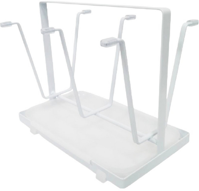 Couselect 不鏽鋼瀝水杯架 附集水托盤, 1個, 白色