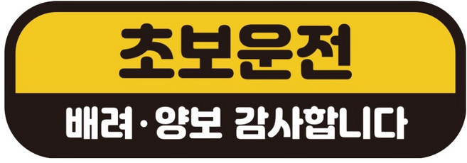 카마존 초보운전 반사 자석 스티커 탈부착 가능 가로형, 초보 양보, 1개