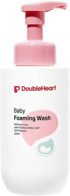 더블하트 베이비 포밍워시 소프트파우더리향, 500ml, 1개