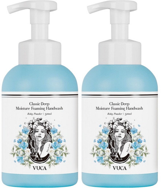 뷰카 클래식 딥모이스처 포밍 핸드워시 베이비파우더향, 510ml, 2개