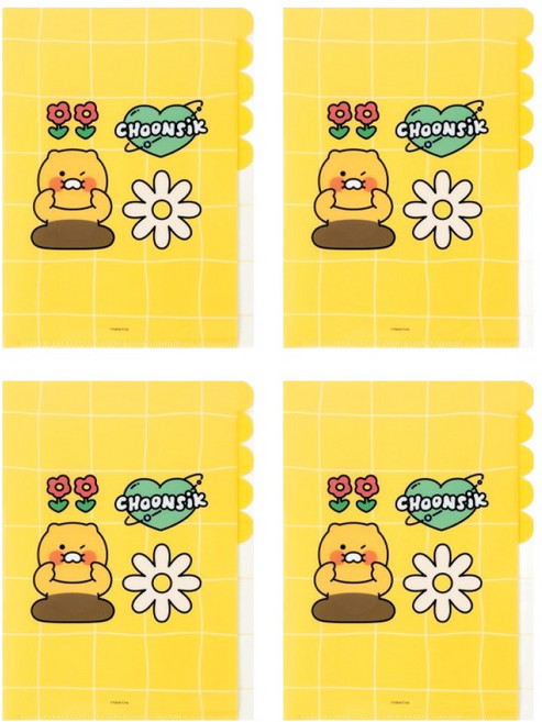 카카오프렌즈 세이치즈 5포켓 파일, 4개, 춘식이