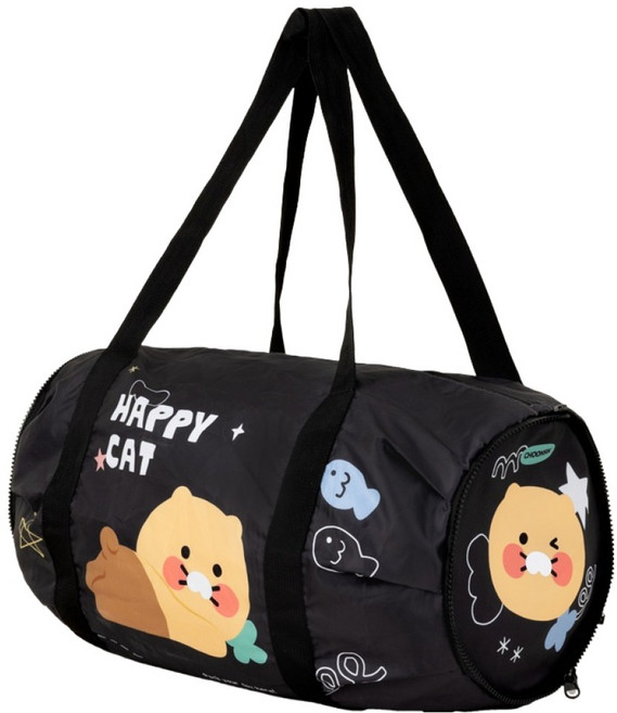 춘식이 스포츠 폴딩 더플백, 블랙, 1개