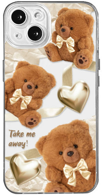 hottmall 蝴蝶結小熊透明手機殼 MOA1002