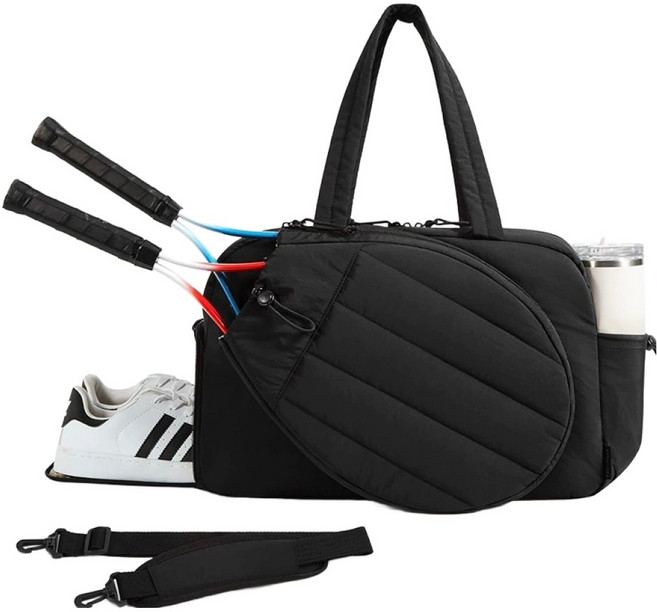 미화부장 테니스 배드민턴 라켓 가방, 블랙, 1개