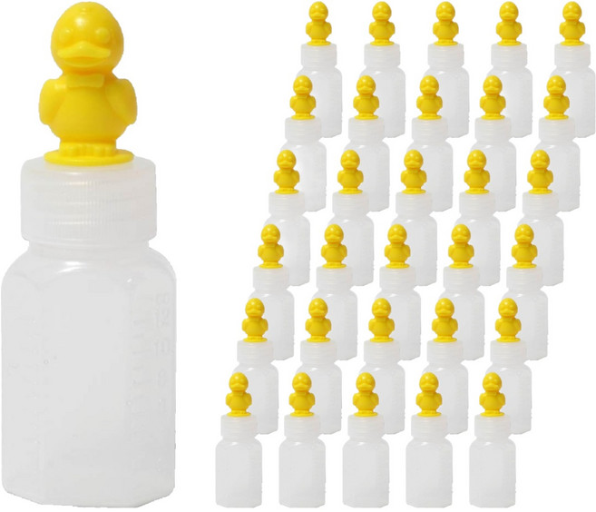 PE 노랑 오리 뚜껑 캐릭터 물약병 12ml, 100개