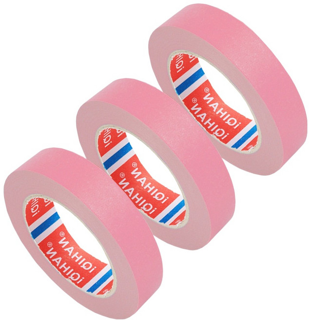 다다 칼라 종이 디자인 마스킹 테이프 20mm x 15m, 핑크, 3개