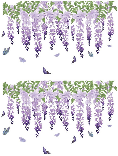 WA. WALL ART 無痕設計壁貼 防水PVC FX-C427 2張, 薰衣草