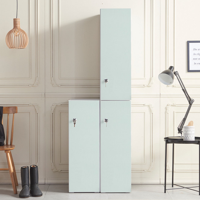 가구의가치 분리형 상부장 일반볼키 캐비닛, LPM 파스텔민트, 1단