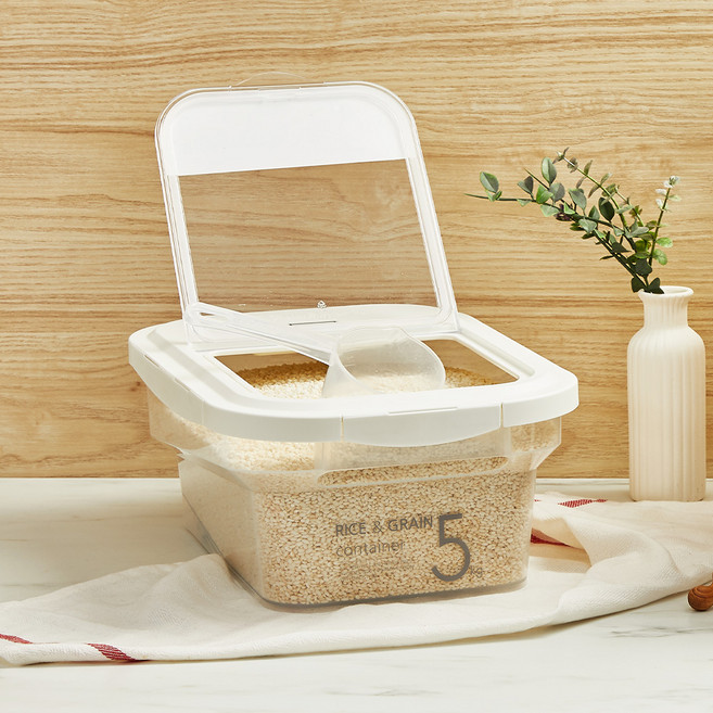 씨밀렉스 라이스 키퍼 계량컵 제습제 5kg, 아이보리(캡) + 투명(바디), 1개