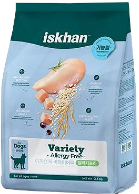 이즈칸 독 버라이어티 기능성 사료, 피부/피모+알러지, 2.5kg, 1개