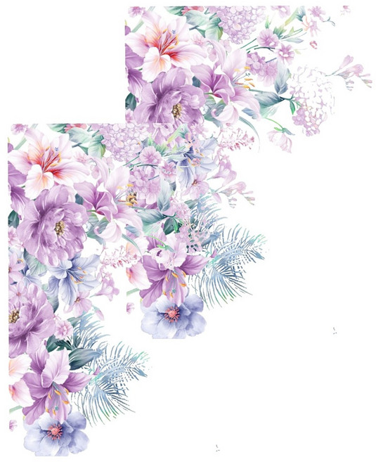 WA. WALL ART 無痕設計壁貼 防水PVC FX-C372 2張, 花草 + 芙蓉 + 浪漫 多色