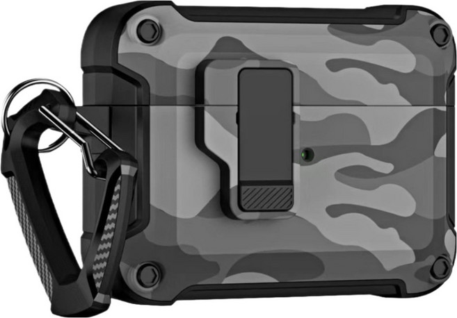 캐시리치 밀리터리 카모 하드 키링포함 충격보호 튼튼한 디자인 케이스 에어팟프로2, 타입2, 1개