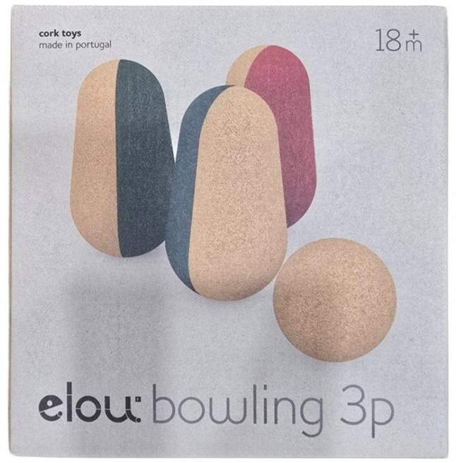 elou 軟木塞玩具 保齡球 4p, 軟木塞色, 1套