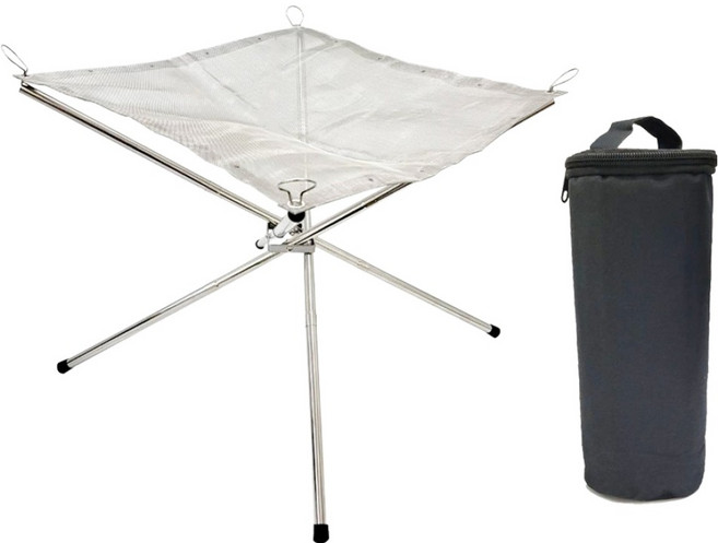 DIBOTE 迪伯特 便攜式不鏽鋼焚火台 附收納袋 W3031-3, 1個, 銀色