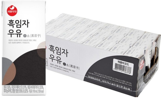 서울우유 흑임자 우유, 190ml, 24개
