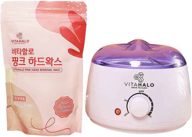 VITAHALO 粉色除毛蠟豆 + 熱蠟機2件組, 200g, 1個