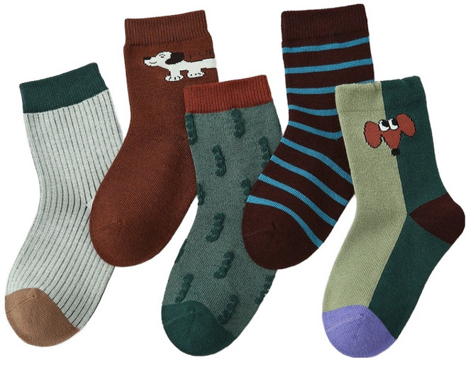 꼼제 그린빈 중목 양말 SKA17 5켤레 세트