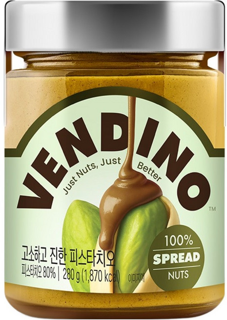 벤디노 피스타치오 스프레드 견과류 100, 1개, 280g