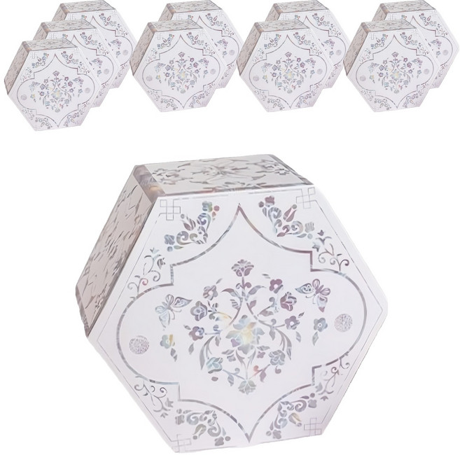 베스트팩 연화 자개 육각상자, 밀크핑크, 10개