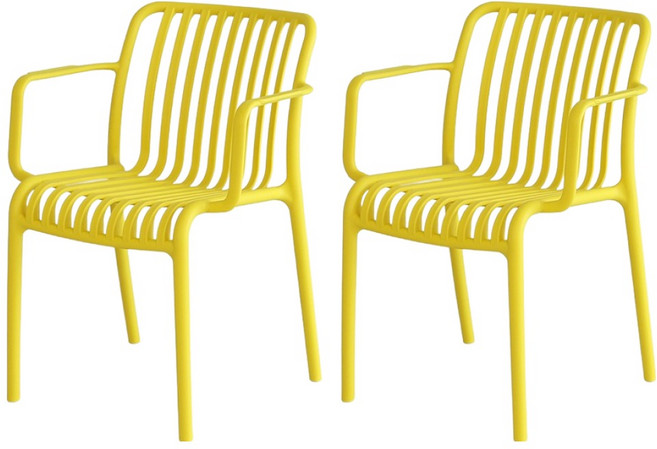지엠퍼니처 GMF 아시엘암 팔걸이 카페 인테리어 테라스 의자, 옐로우, 2개