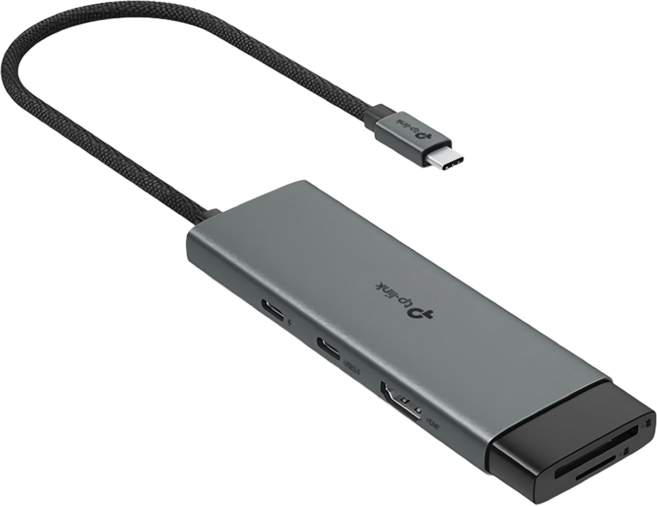 tp-link Type-C 7合1多功能轉接器 7埠HUB集線器 HDMI USB3.0 PD快充 100W UH7020C, 1個, 銀色