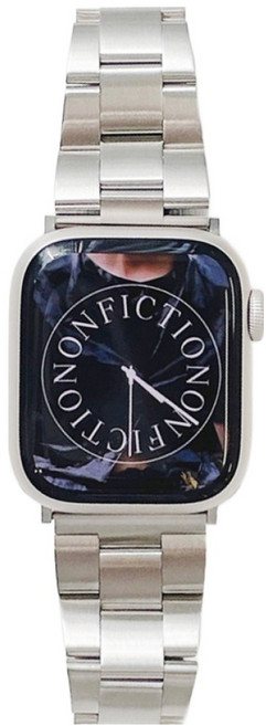 우먼스9999 애플워치 8 7 6 5 4 3 SE 호환 가능 이지핏 메탈 스트랩 밴드, 실버, 1개