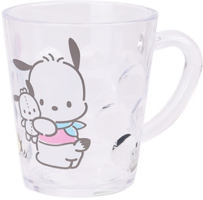 릴팡 산리오 투명 도트 포차코 양치컵 230ml, 1개, 혼합색상