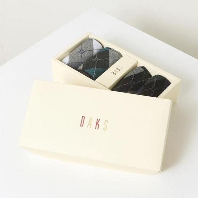 닥스 남성용 아가일 패턴 4족 세트 DBSS5E905BK