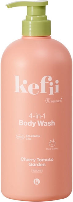 케피 프로바이오틱스 포인원 키즈 바디워시 체리토마토 가든, 1개, 1L