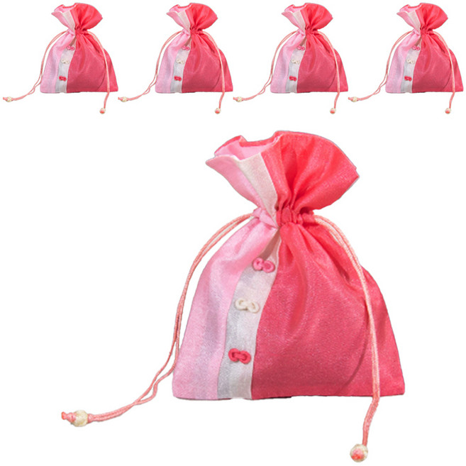 Healthydot 直式三色福袋 12 x 16 cm, 深粉紅色, 5個