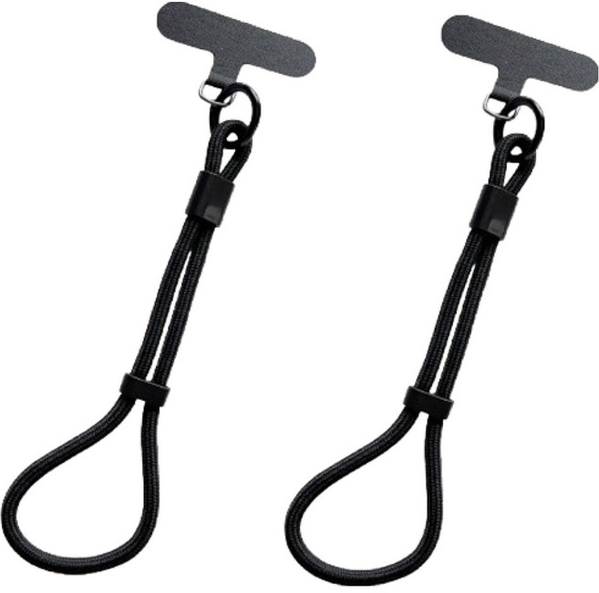 케이스틱 낙하 도난 방지 손목 휴대폰 스트랩 TYPE4, 2개, 블랙