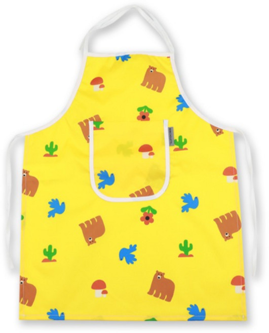 베베슈에뜨 아동용 패턴 앞치마 + 방수 파우치 세트