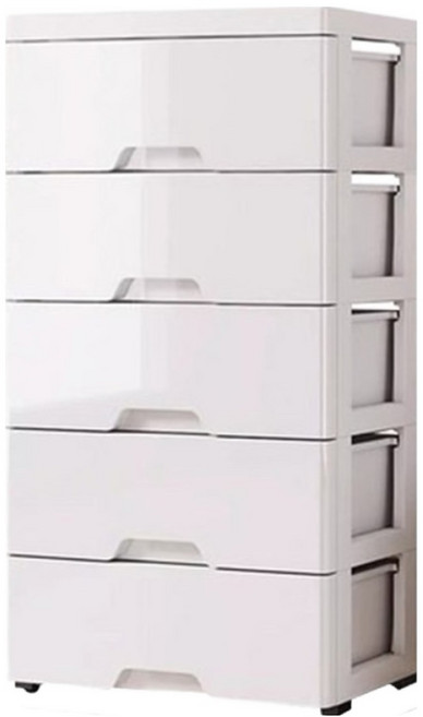 Tiger Pavilion 客廳/臥室抽屜式儲物櫃 家用/衣服/雜物塑膠收納櫃 502569, 5層, 白色