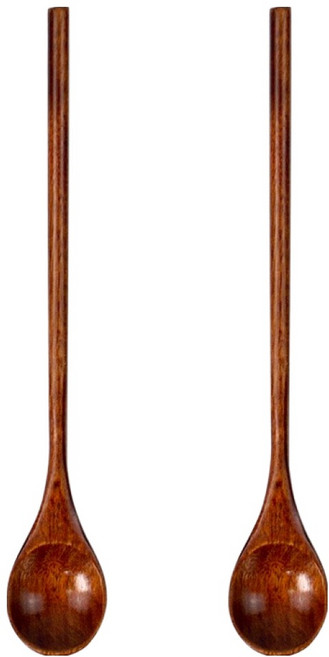 키친유 우드 롱스푼, 브라운, 2개