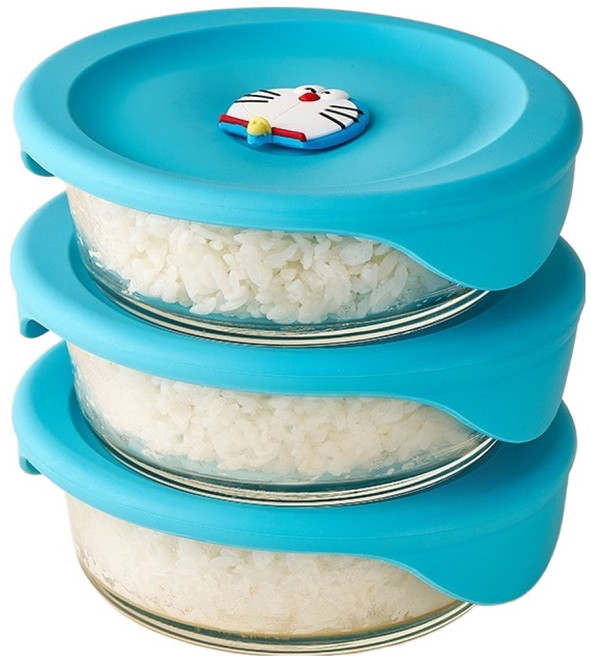 락앤락 도라에몽 바로한끼 밥용기, 3개, 355ml