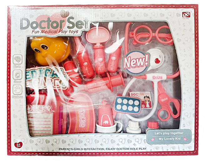 醫生玩具 牙醫玩具18件組, 1套, 粉紅色