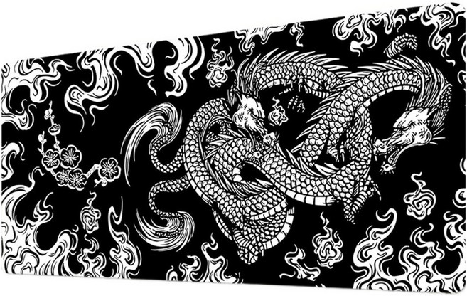 Shopping Doctor 刺青龍大型電競家用防滑滑鼠長墊 400 x 900 x 3 mm, 雙龍, 1個