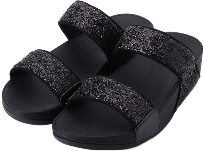 fitflop LULU GLITTER SLIDES 經典亮片雙帶拖鞋 6212-13161