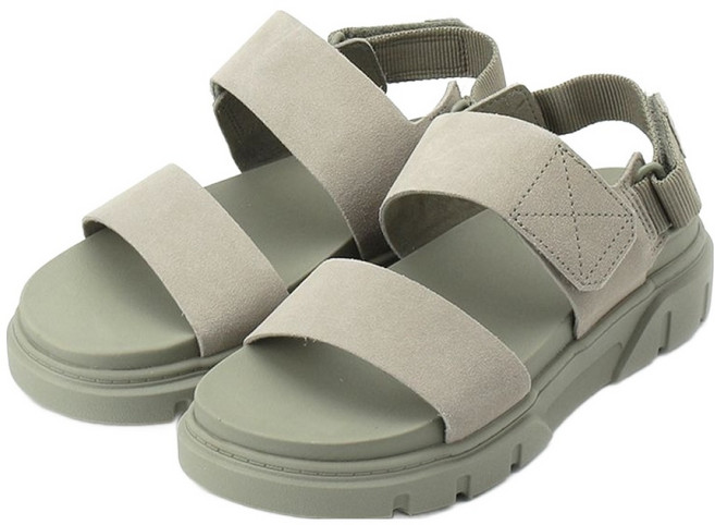 Timberland GREYFIELD 後帶式皮革涼鞋 A61MGEO3, 25.5cm, 淺灰褐綠