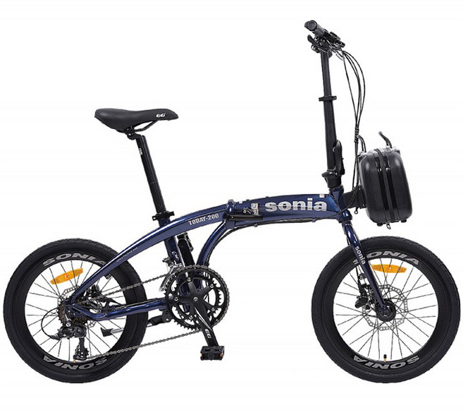 소니아 투데이 200 유압식디스크 미니벨로 접이식 자전거 방문설치, 다크블루, 1개, 160cm