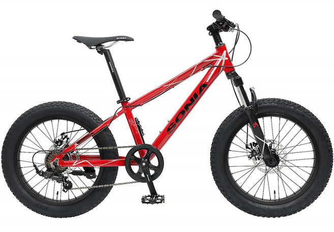 소니아 SF7 시마노 7단 팻바이크 자전거 방문설치, 레드, 1개, 160cm