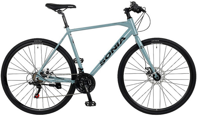 소니아 트랜드700 하이브리드 시마노 21단 자전거 510mm 방문설치, 파스텔블루, 1개, 180cm