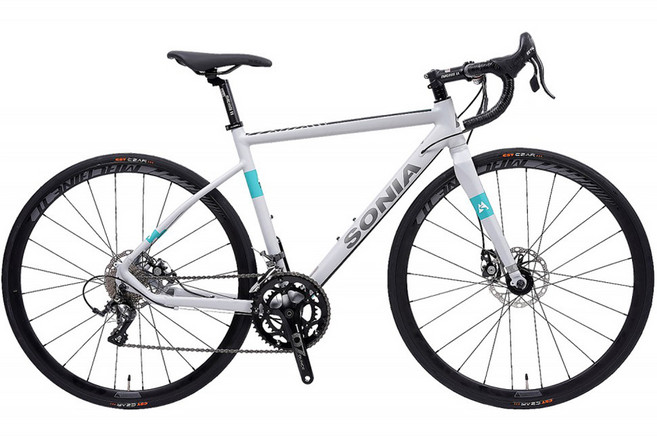 소니아 SR1600 로드 R5 18단 자전거 470mm 방문설치, 그레이 + 민트, 1개, 180cm